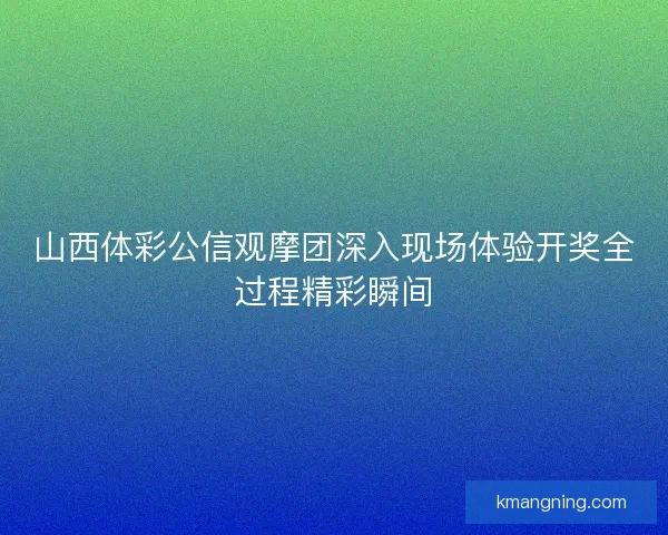 山西体彩公信观摩团深入现场体验开奖全过程精彩瞬间