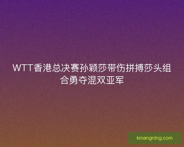 WTT香港总决赛孙颖莎带伤拼搏莎头组合勇夺混双亚军